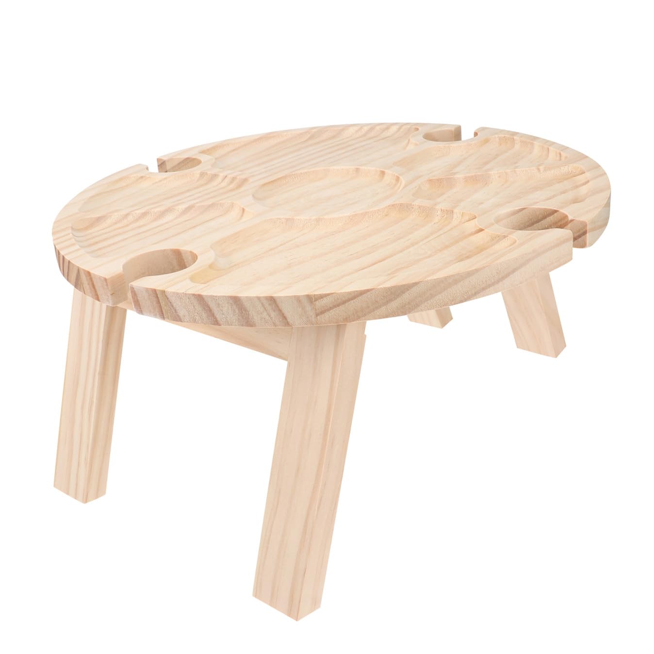 Table à vin pliante en bois kaki portative pour sol instable de camping