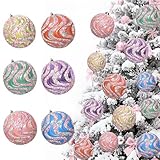 Lanpn 6 Piezas 10 cm Bolas de Navidad Grandes, Adornos Navideña Colgante para Patios Jardines Fiestas