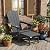 Mdeam Folding Adirondack Chair with Retractable Ottoman, HDPE All-Weather Fire Pit Chair with 2 Cup Holders, Outdoor Chair for Deck Patio Garden Backyard Lawn (Grey)