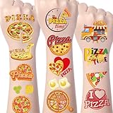 Yoyuspy Pizza Temporary Tattoos Decorations - 200+ Pizza Birthday Party Favors Gifts Supplies Decorations Pizza Theme Cute Tattoo Stickers Girls Boys Pizza Party Tattoos Favors Decor