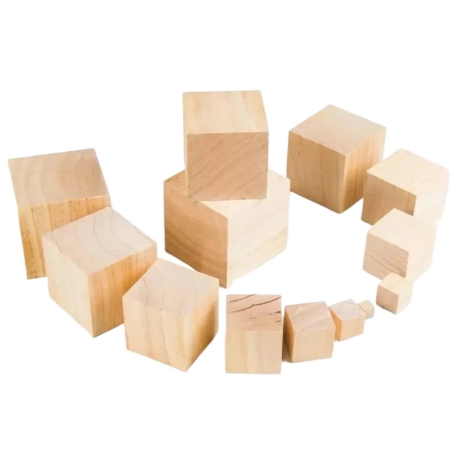 LSNNMU 200 Pcs 30mm DIY Building Block Unfinished Blank Wooden Natural Cube Kids Toy Square Woodwork Craft Puzzle Making Material for Crafts