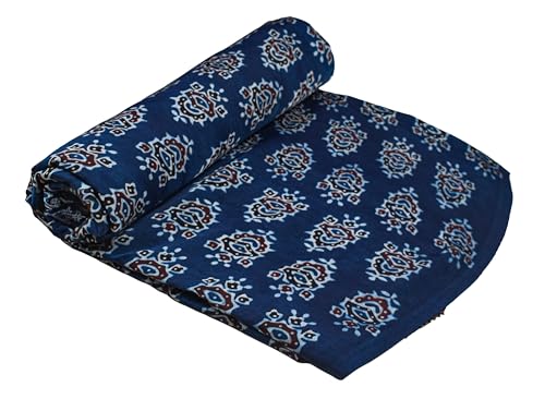 Image of Ethnics of Kutch Women's Ajrakh Modal Silk Natural Dye Hand Block Print Unstitched Kurta Fabric (For Lenght - Refer Bullet Point Below)