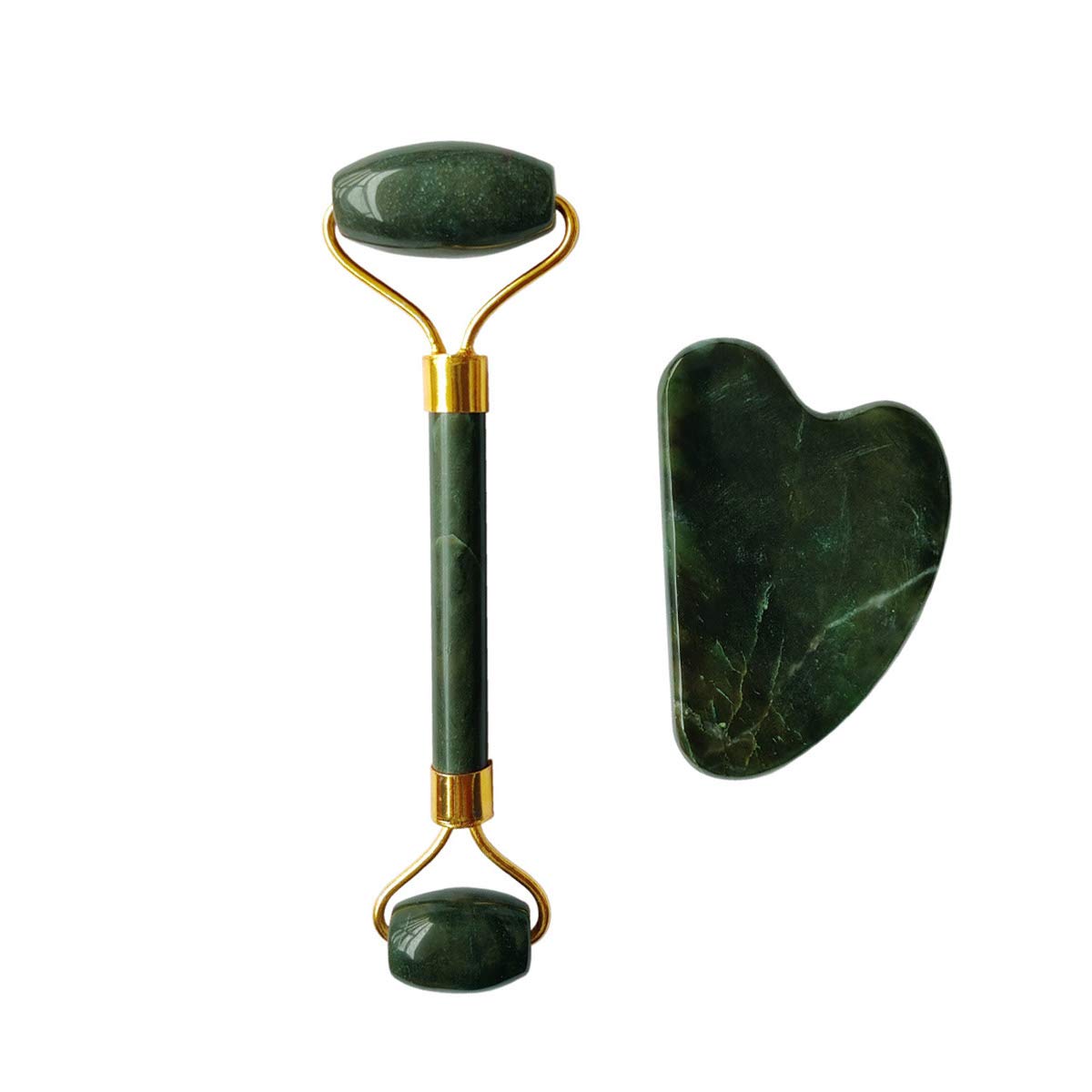 Shubhanjali Green Jade Facial Massage Roller,Gua Sha SPA Massage and Relaxation for Body, Face, Neck, Eye's,Massage Roller,Jade Roller for Face Wrinkles,Combo