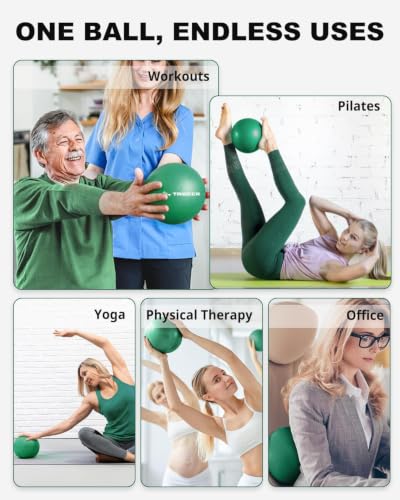 Image of Trideer Exercise Ball for Physical Therapy with Guide, 9 Inch Pilates Ball
