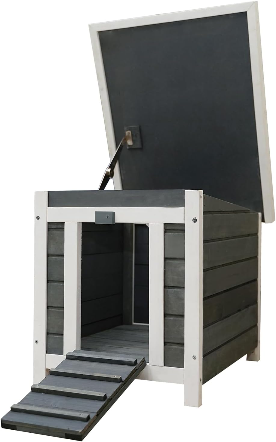 Rabbit Hutch Indoor Outdoor Weatherproof Chicken Coop Nesting Box Guinea Pig House Wooden Bunny Rabbit Cat Hutch Outdoor Pet Cage Shelter Feral Cat House for Winter (16.5" D x 20" W x 17" H)