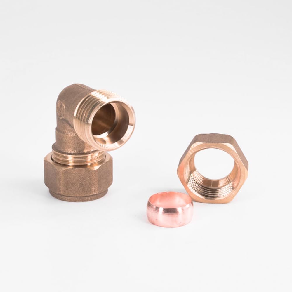 Pipe Fitting Fit Tube OD 15mm-35mm Brass Compression Elbow Junction Union Joint Coupling Connector Adapters Water Gas Fuel(35mm) Brass Hose