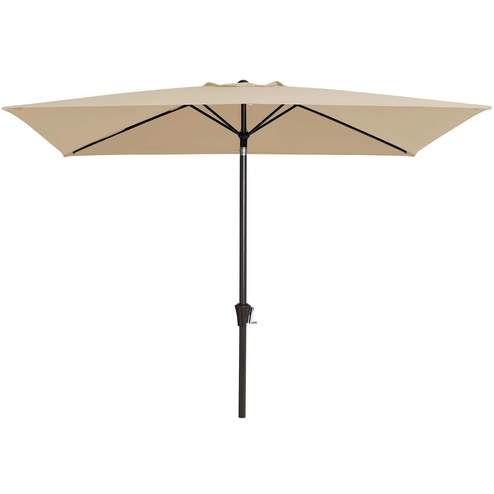 JEAREY 6.5x10ft Olefin Rectangular Patio Umbrella, Beige