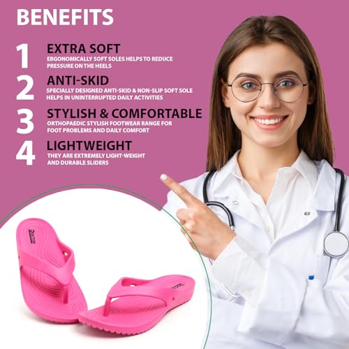 Image of DOCTOR HEALTH SUPER SOFT Women Ultra Soft Cushion Footbed Slipper | Comfortable Light Weight Waterproof Slippers |Adult Flip Flops Mild Acupressure | All Day Wear