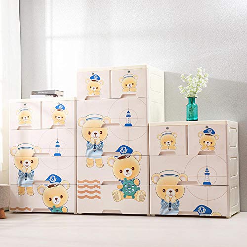 Armario para niños dormitorio infantil con 5 pisos de plástico amarillo 7
