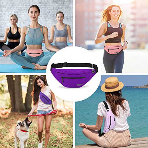 Image of MAXTOP Large Crossbody Fanny Pack with 4-Zipper Pockets,Gifts for Enjoy Sports Festival Workout Traveling Running Casual Hands-Free Wallets Waist Pack Phone Bag Carrying All Phones