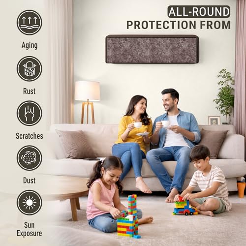 Image of Robustt 1.5 Ton Split AC Cover for Indoor and Outdoor Unit | Waterproof & Dustproof AC Covers with Sun Exposure and Rust Protection | Fabric