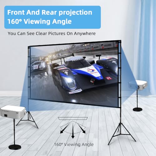 Towond 120 POUCES Projector Screen And Stand, Towond 120 Inch Portable Projector Screen Indoor Outdoor Projector Screen 16:9 4K Hd Wrinkle-Free Lightweight Movie Screen thumb #4