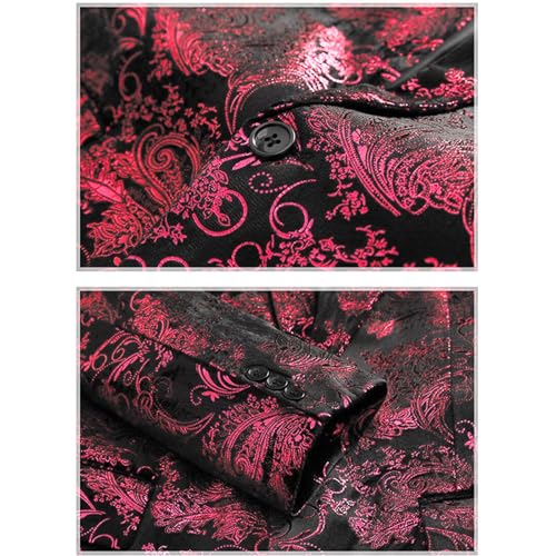 Men's Party Floral Suit Jacket Notched Lapel Slim Fit One Button Stylish Blazer Slim Fit Long Sleeve Jackets Tuxedo4