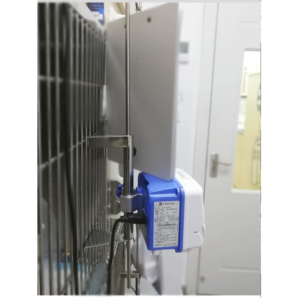 Support Cage pour Animaux de Compagnie IV Poteau avec 2 Crochets Support de Pompe à Perfusion en Acier Inoxydable Cage pour Chien IV Support d'égouttement Support de Poteau Hôpital