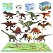 MEIGO Dinosaur Toys - Toddlers 7'' Educational Realistic Dinosaur Figures w/ 31.5''x31.5'' Activity Play Mat | Dino Book & Map | Preschool Learning Gift for Kids 3 4 5 6 Year Old Boys Girls (12pcs)