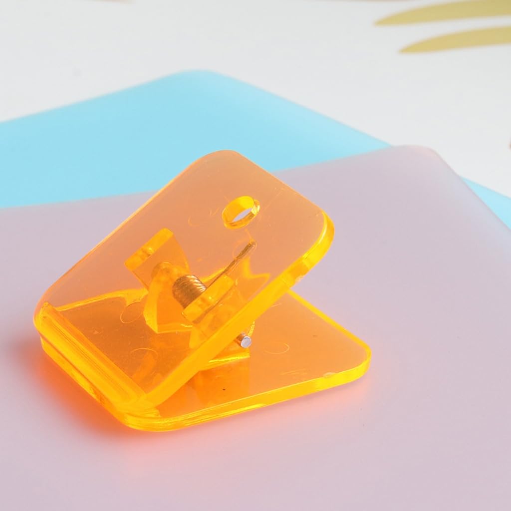 Lot de 100 pinces à papier transparentes carrées colorées pour la maison et le bureau