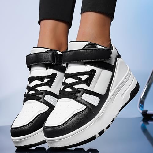 Nsasy Kids Roller Shoes Girls Boys Fashion Sneakers High-Top 4 Wheels Detachable Roller Skates Shoes2