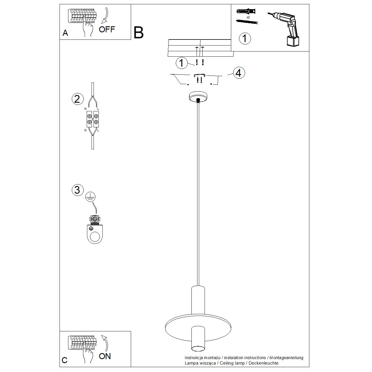 SOLLUX lighting Lámpara Colgante - Lámpara de Techo Fieltro Acero - 1 Pantalla - Bombilla LED - Negro Beige Pelta