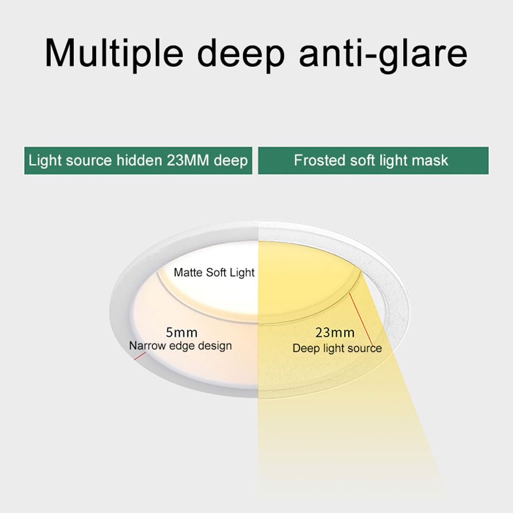12 Unidades De Focos Led Empotrables Regulables De 3 Colores, Downlight Blanco Ultrafino De 3,3 Pulgadas, Foco De Techo Led De 6 W, Focos Empotrables Antideslumbrantes, L