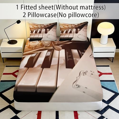 Drap-housse piano grand bonnet anti-dérapant lavable en machine - 3