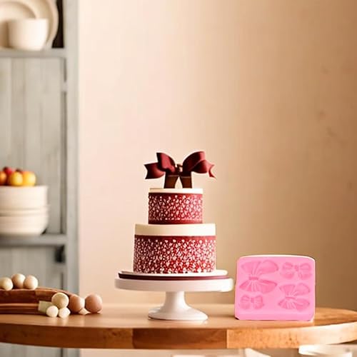 Miniatura 8 de Lazos de jabón con diseño de fondant, moldes de chocolate a prueba de palillos de fácil liberación sin olor, diseño de arco de silicona para