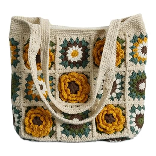 How to crochet the cozy messenger bag Handmade Boho Shoulder Bag with Floral Design
