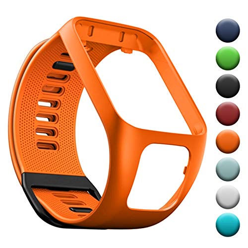 YHC Correa de Silicona para Tomtom Runner 3 2 Spark 3 Golf 2 Compatible con Tom Tom Adventurer (03-Naranja)