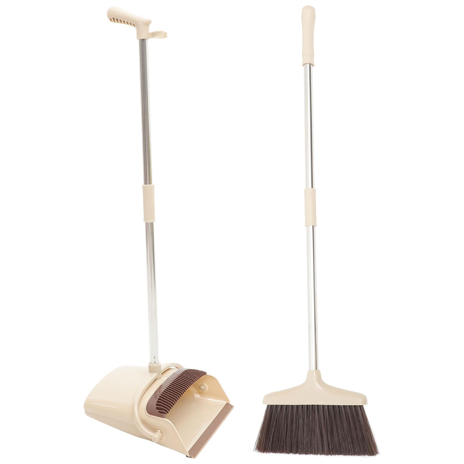 Ipetboom Juego de Escoba y Recogedor Recogedor de Basura Mango Largo, Acero Inoxidable y Plástico para Limpiar Suelos en Casa