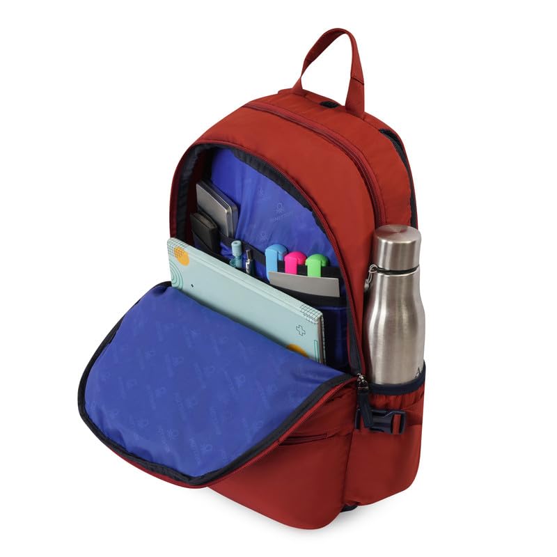 Image of United Colors of Benetton Mono 21L Laptop Backpack - Light Blue, Water-Resistant, Fits 14-inch Laptop, Padded Back & Straps, for Work, School & Gym