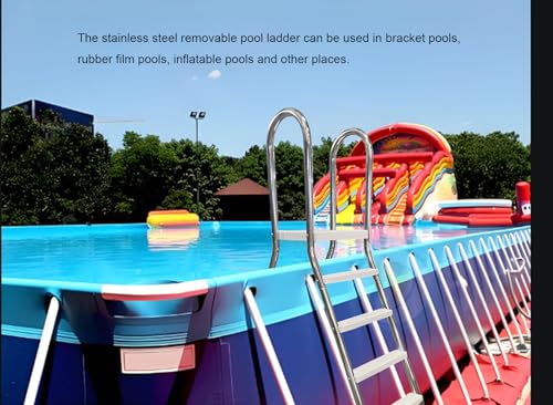 Escalera de piscina sobre tierra 5 peldaños acero inoxidable miniatura 3