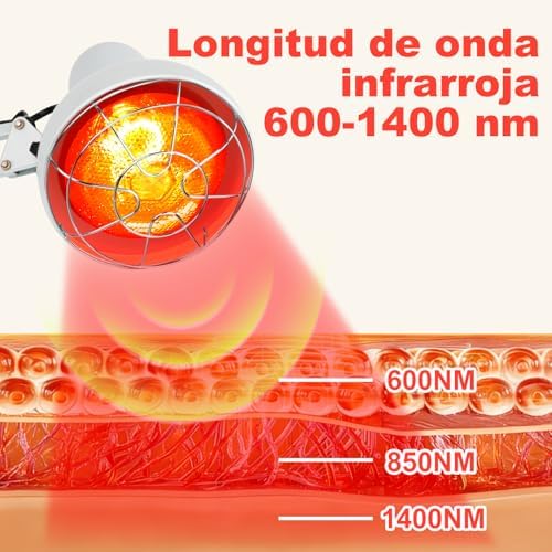 Cozion Lámpara de mesa de luz roja de 150 W, controlador para banda de luz roja con función de calor, 10 niveles de intensidad luminosa y temporizador de 5 a 60 minutos, lámpara para uso doméstico