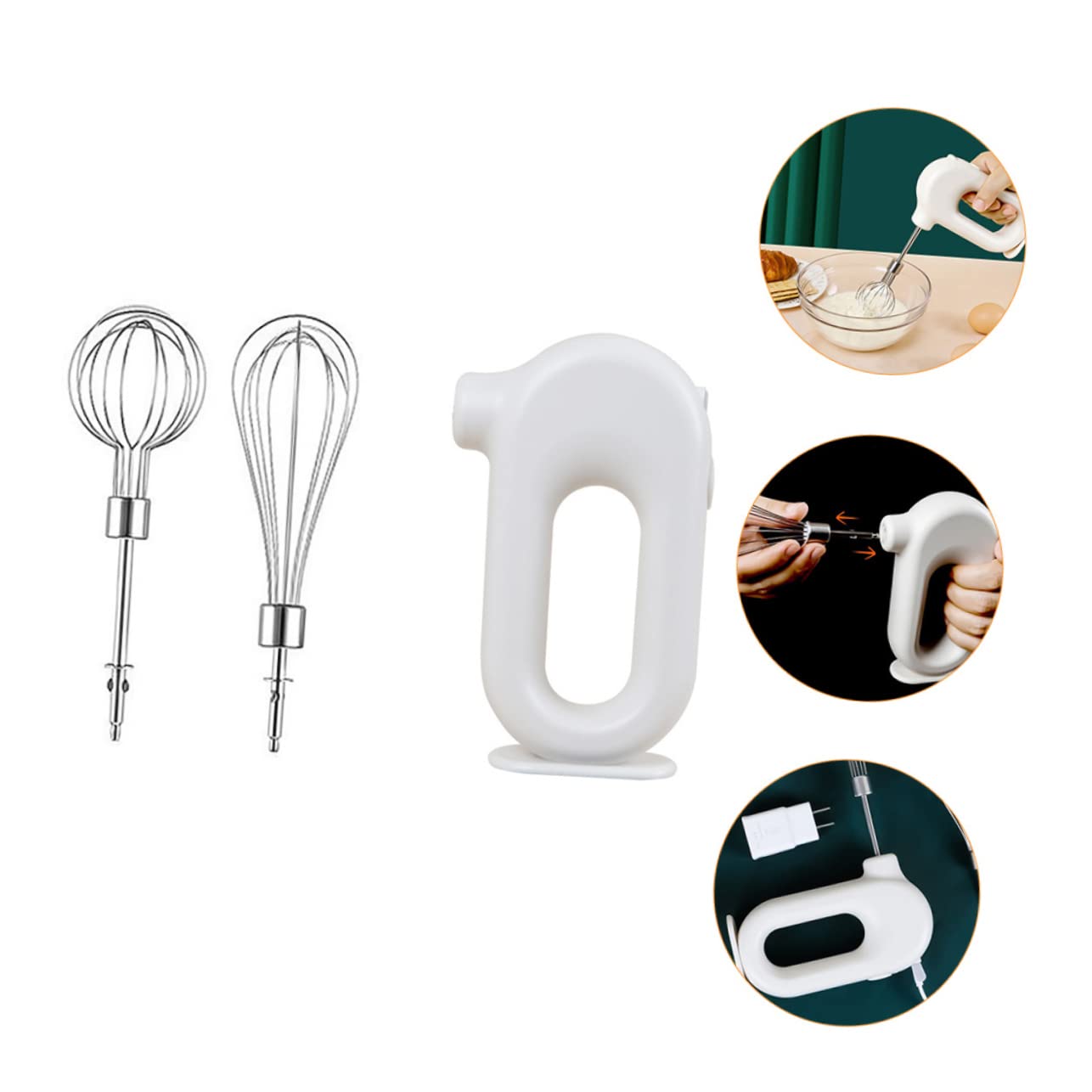 UKCOCO Frusta Elettrica per Uova Portatile Ricaricabile Usb, Frullatore a Immersione da Cucina Leggero, Aiutante Multifunzione per Montare Panna e Impasti, per Professionisti