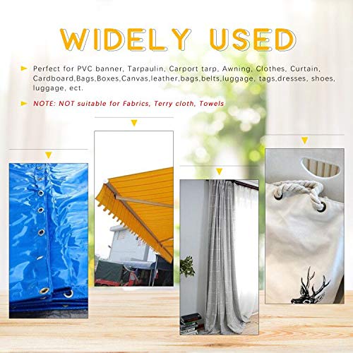 Miniatura 7 de Rustark Juego de herramientas de perforación de 38 pulgadas y 0.394 in con 1000 ojales dorados y plateados de 0.394 pulgadas, alicates de ajuste de