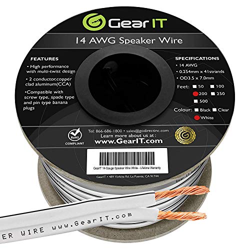 14AWG Speaker Wire, GearIT Pro Series 14 AWG Gauge Speaker Wire Cable