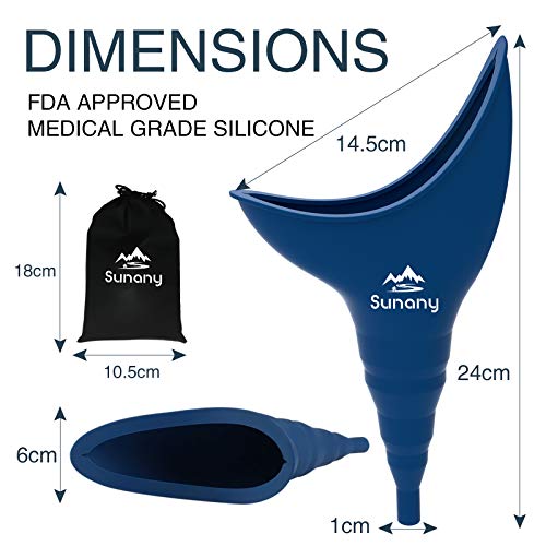 Image of Female Urinal, Reusable Silicone Foolproof Women Pee Funnel Allows Women to Pee Standing Up,Women's Urinal is The Perfect Companion for Indoor Use