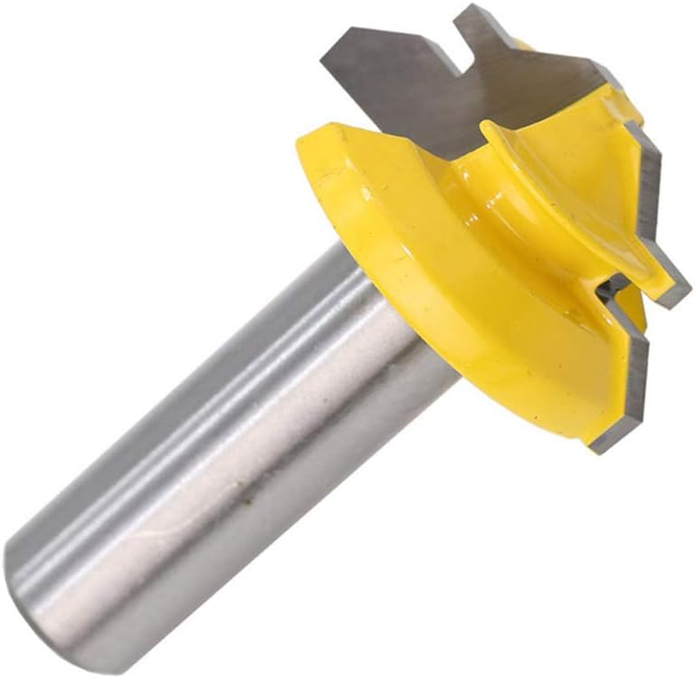 3Pcs Tongue and Groove Router Bit Set, 45 Degree Lock Miter Router Bit with 1/2" Shank for Woodworking, Edging, Trimming, Grooving