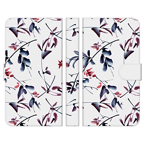 Ruuu OPPO Reno14 5G 対応 手帳型 スマートフォン スマホ ケース カバー 水彩 和柄 type B 水墨 花柄 花 日本 和 雑貨 グッズ ギフト レディース おしゃれ かわいい きれい ユニーク 個性的 押花 押し花 レトロ 水墨画