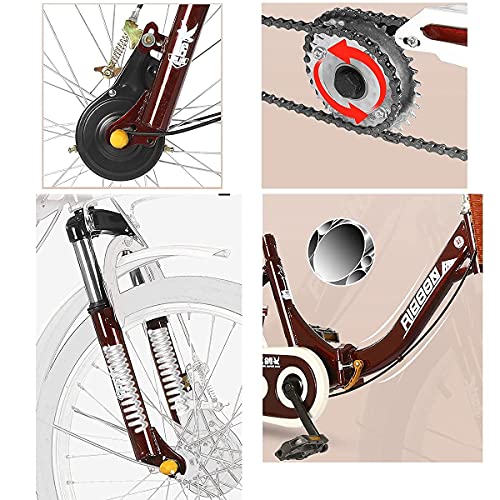 Triciclo plegable para adultos y mayores, bicicleta de 3 ruedas de 20 pulgadas, monocarga con horquilla amortiguadora y canasto trasero miniatura 3