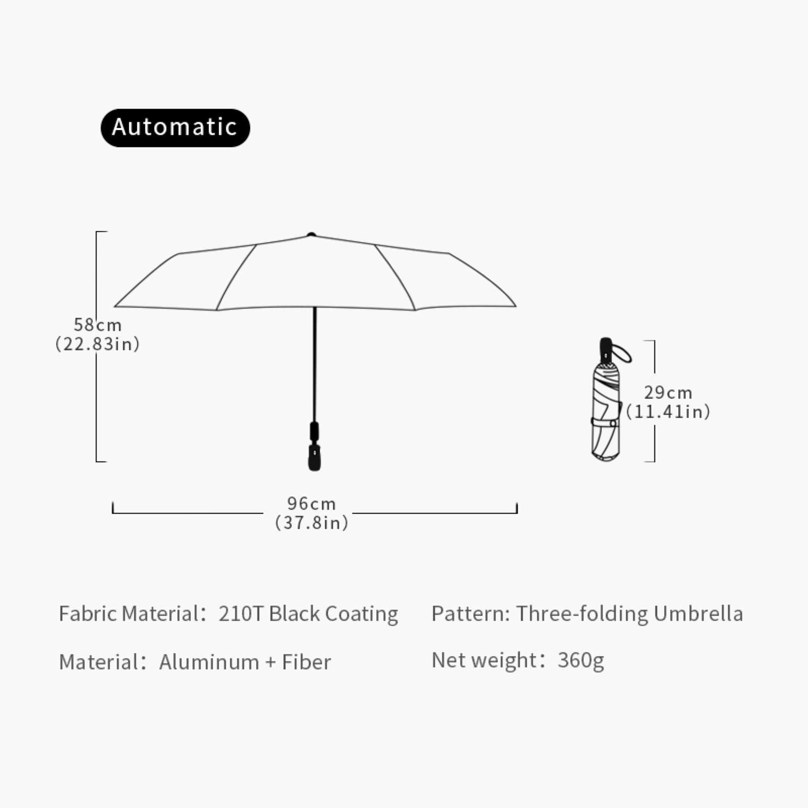 SUYGGCK Parapluie Femmes Automatique Pliant Parapluie Soleil-White