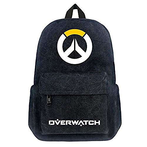Bkckzzz para Overwatch Mochila Unisex Nylon Casual Zipper para portátil Regalo de cumpleaños