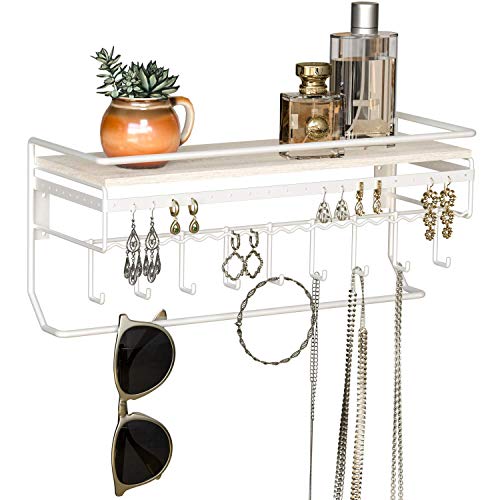 J JACKCUBE DESIGN MK237D Schmuck-Organizer zum Aufhängen, weißes Holz Cover