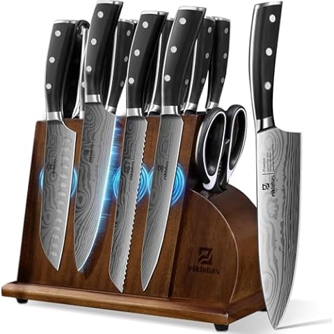 Piklohas 17-Piece Damascus Kitchen Knife Set Cover