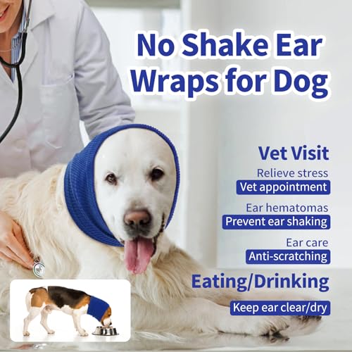 Image of Nanaki Dog Calming Hoodie Quiet Head Cover Sleeves-Ear Covers Hood for Noise Bath, The Grooming and Force Drying Head Protection for Anxiety Relief and Calming Dog Neck and Ear Warmer, Fireworks 1Pack