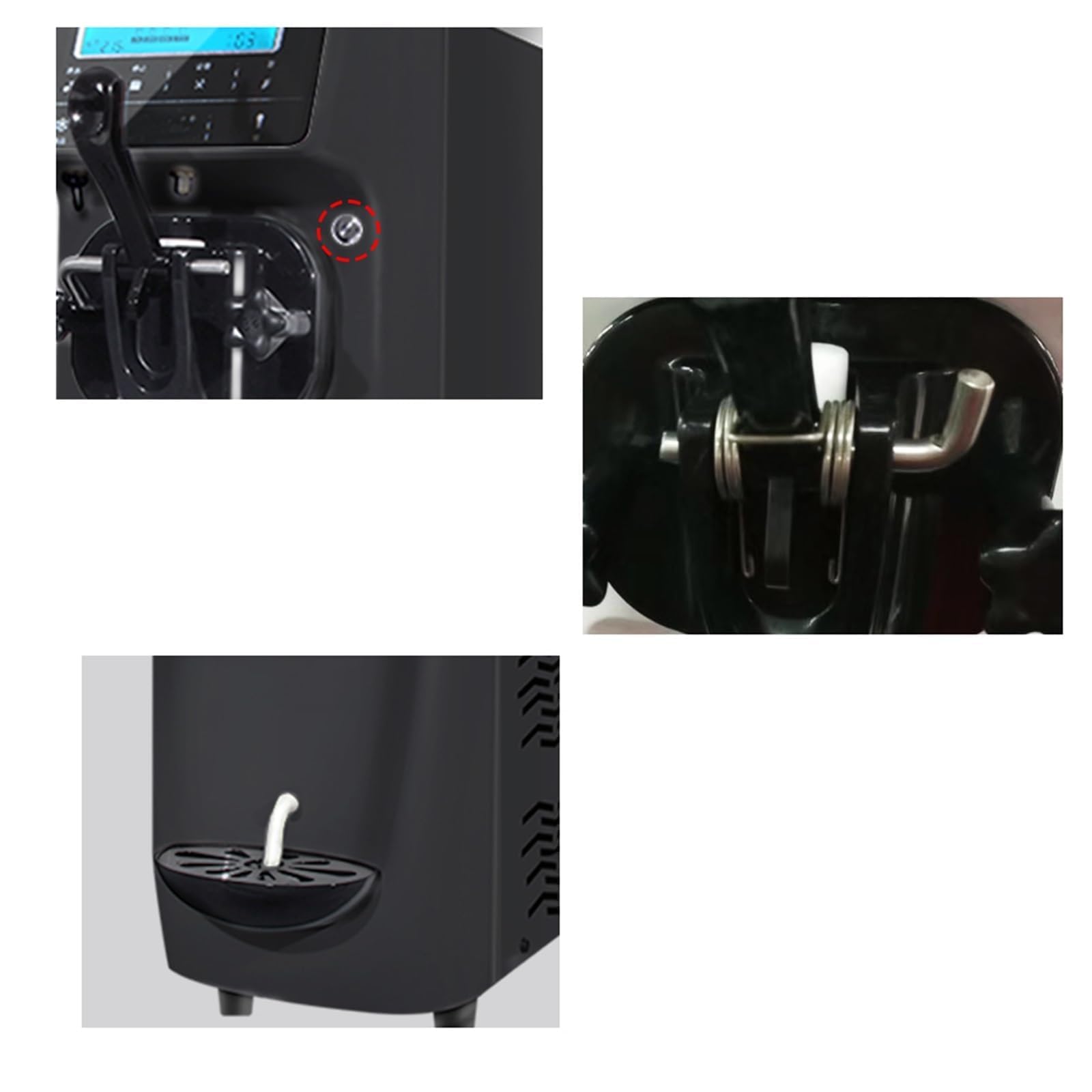 Machine à glace à l'italienne professionnelle 1150 W - avec écran tactile, 14-16 L/h (5-8 pièces/temps), réglage de la consistance (glace molle/dure), alerte de niveau bas,A