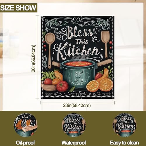 Image of Magnetic Dishwasher Cover,Bless This Kithcen Reusable Dishwasher Magnetic Cover Decorative Door Covers Panel for Home Kitcen 23 inch x 26 inch