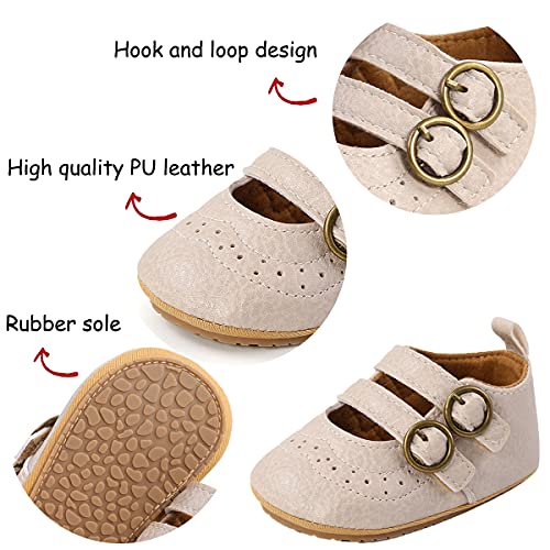 Ihpcare Infant Baby Shoes Girls Mary Jane Flats Non-Slip Soft Sole Princess Wedding Dress Shoes Baby Sneaker, 01 Light Blue, 6-12 Months Infant #TOP3