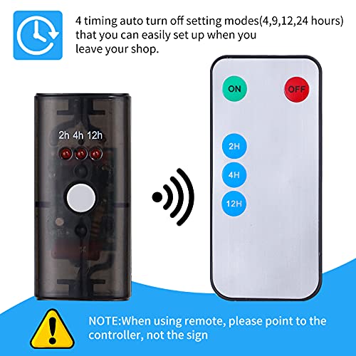 image for SUMBLIME LED Open Sign with Remote for Window - Bright Electric Neon L