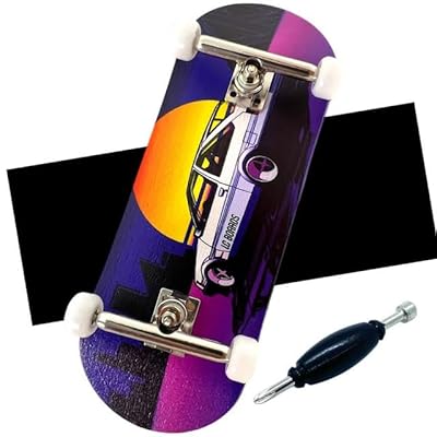 LC Boards Fingerboard 98X34 Complete 86 Graphic - Silver Trucks, Foam Grip Tape and Pro Design for Ultimate Fingerboarding Experience