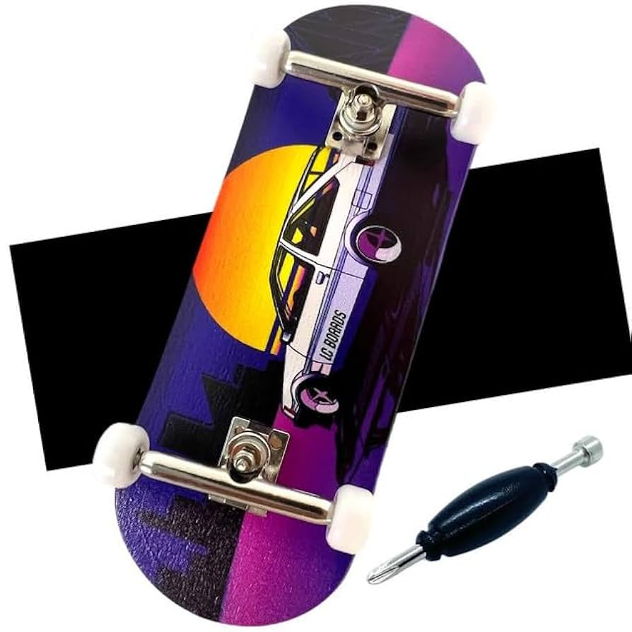 アート・デザイン・音楽 Learning the Fingerboard Book 3 Teak Tuning Graffiti Giraffe Fingerboard Deck 32mm Purple