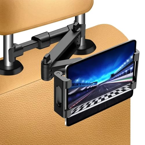 Soporte Universal para Coche de Tablet o Móviles - Extensible de 5,5 a 10 Pulgadas, Regulable Con Rotación de 360° y Almohadillas de Silicona Antideslizantes